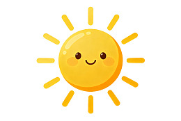卡通可爱笑脸太阳插画