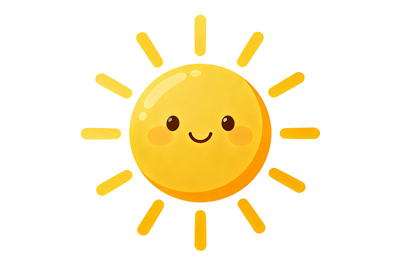 卡通可爱笑脸太阳插画