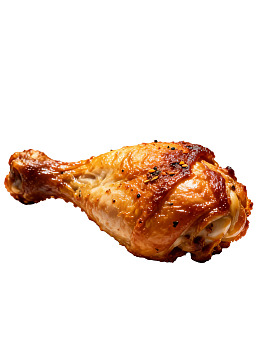 金黄酥脆的烤鸡腿图片