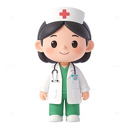 卡通护士医疗角色设计素材