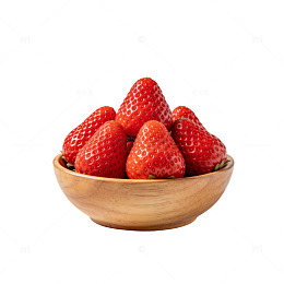 简约风鲜草莓木碗静物摄影