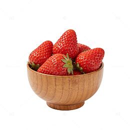 木碗鲜草莓美食摄影