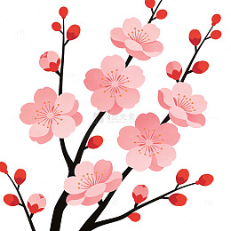 樱花插画简约风格艺术海报