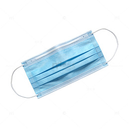 蓝色医用口罩静物摄影