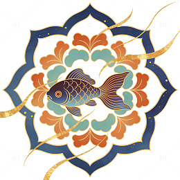 传统中国风鱼纹图案设计素材