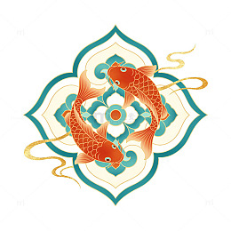 锦鲤鱼传统图案艺术设计