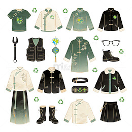 古风服饰插画设计素材