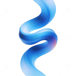 蓝色流动曲线抽象艺术矢量图
