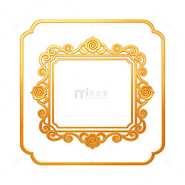 金色复古花纹边框装饰素材