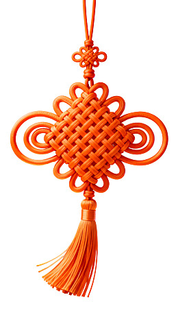 橙色中国结挂饰图片