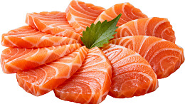 新鲜三文鱼刺身摆盘图片