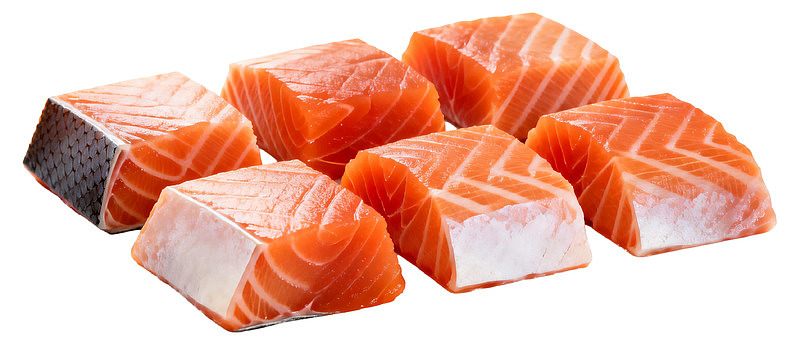 新鲜三文鱼块图片