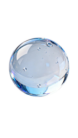 透明蓝色气泡玻璃球图片