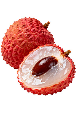 红皮荔枝切开展示果肉