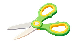 绿色黄色手柄剪刀图片
