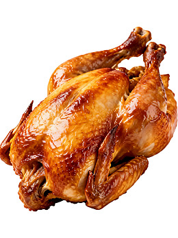 金黄酥脆的烤鸡图片