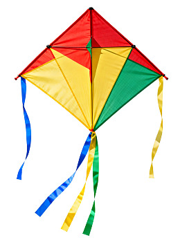 彩色菱形风筝飘扬图片