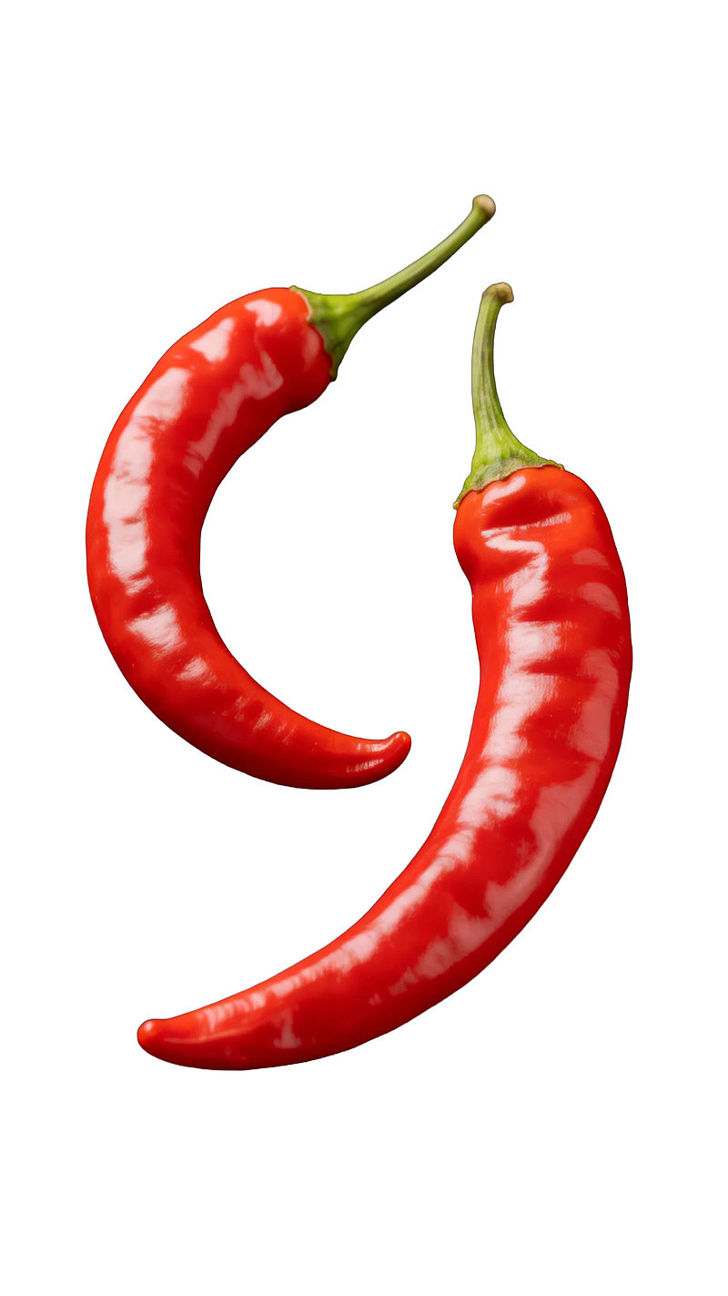 两根红色辣椒特写图片