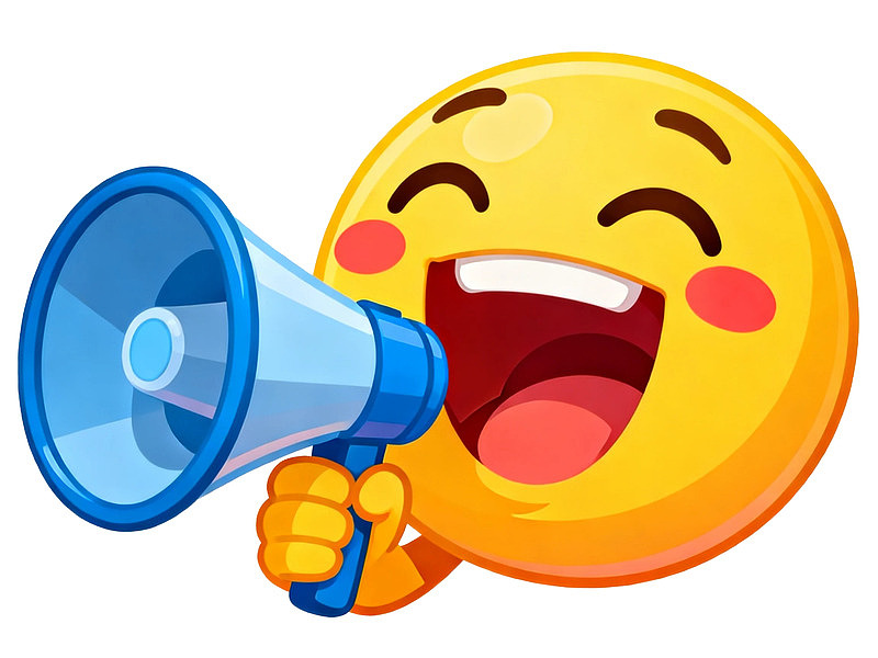 卡通笑脸手持扩音器大笑