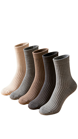 五双不同色系中筒袜图片