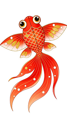 红色金鱼风筝设计图图片