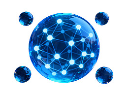 蓝色球体网络连接图案