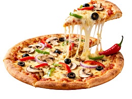 芝士拉丝披萨特写图片