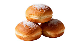 三枚撒糖面包堆叠展示