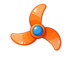 橙色三叶风扇卡通图标
