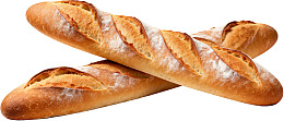 两条交叉摆放的法棍面包