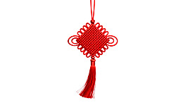 红色中国结挂饰特写图片