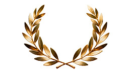 金色橄榄枝花环装饰图案