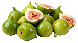 新鲜绿色无花果堆叠展示