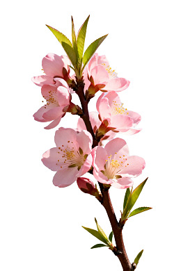 粉色桃花绽放枝头图片