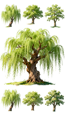 多种树木形态展示图图片