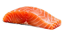 新鲜三文鱼切片特写图片