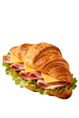 牛角面包三明治配火腿奶酪