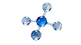 蓝色分子结构模型图片