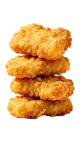 金黄酥脆炸鸡块堆叠图片