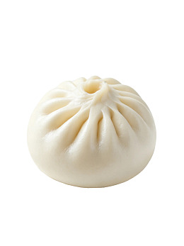 白色背景上的一个包子