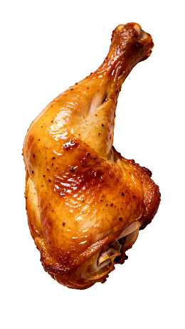 金黄酥脆的烤鸡腿图片