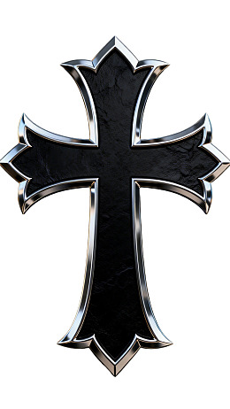 黑色十字架金属质感装饰品
