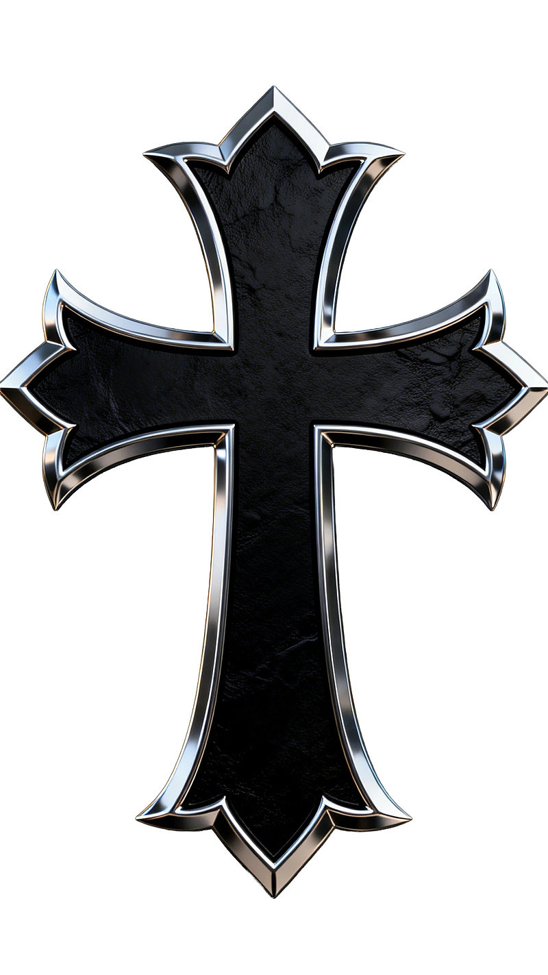 黑色十字架金属质感装饰品
