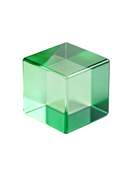 绿色透明立方体物体图片
