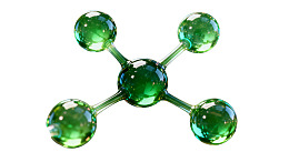 绿色分子结构模型特写
