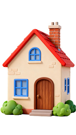 卡通风格小屋模型图片