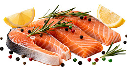 新鲜三文鱼配柠檬与香草