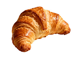 金黄酥脆的牛角面包特写