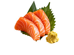 三片三文鱼刺身配姜蓉