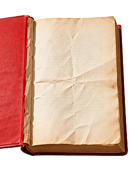 红色书皮旧书空白页图片